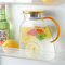 Pichet à Eau, 1,8 L Cruche En Verre Avec Couvercle Carafe En Verre Borosilicate Carafe Eau Pichet En Verre Carafe à Thé Glacé Carafe à Eau Avec PoignéE Pour Infuseur Fruit, Thé Glacé, Café Chaud, Lait