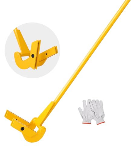 VEVOR Barra de Palanca de Acero al carbono Q235 Extractor de Palés 114,3 cm Capacidad de Carga 907 kg Herramienta de Desmontaje de Madera Mango de 104cm con Guantes para Desmontar Tablas de Extracción