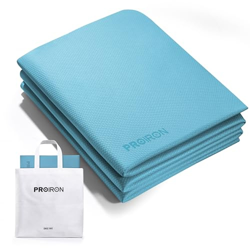 PROIRON Yogamatte Faltbar TPE, Reise Yogamatte rutschfest & leicht 183cm x 61cm x 6mm, Gymnastikmatte mit Tasche für Fitness Pilates
