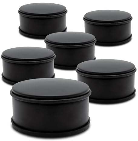 Metall Türstopper in schwarz 11 cm - 6er Set - Türpuffer aus Metall mit rutschfester Unterseite - Tür Stopper Puffer Feststeller Halter matt schwer
