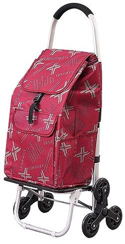 YFSMBD Carrello Portaspesa Leggero con Capienza da 50 L | Carrello per la Spesa con 3 Ruote Scale | Carrello Pieghevole | Carrello Della Spesa per Supermercato, Viaggi (A)