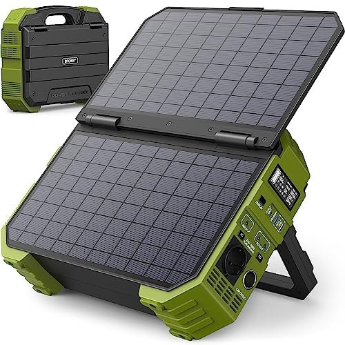 BROWEY Tragbare Power Station mit Solarpanel，12-40W eigenes Solarladepanel，614WH ，1000 W Nennleistung, 2000 W Spitzenleistung-Solargenerator für Outdoor-Camping， Caravaning und Notfallvorbereitungen.