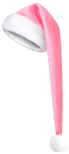 Kixolazr Extra große Nikolausmütze, Plüsch-Weihnachtsmannmütze, Unisex, Cosplay-Kostüm, Weihnachtsmütze für Feiertage, Partys, Karneval