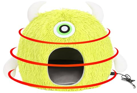 Pet Cave beheiztes Katzenbett – Hideaway Haven Pet Supplies | beheiztes Haustierbett mit einstellbarer Temperatur und Timer, Katzenhütte mit USB-Stecker für kleine Haustiere