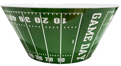 Sprinkles & Confetti Green Football Snack & Serving Melamine Bowl - Perfect for Game Day Parties, Tailgating, and Everyday Use - Durable & Reusable Serving Dish