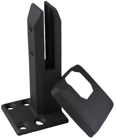 YFJBDKS Nouveaux Styles de Robinet de Garde-Corps en Verre réglable, Pince de Robinet de clôture de Piscine d'installation Excentrique pour la Maison, Le Jardin, Les escaliers,Noir,1pcs