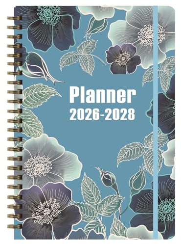 GmwyCzV Planering 2026 - Format A5 - Veckoplanerare - Skolplanerare 2026 januari till 2028 december - Med månadsöversikt, kontaktsidor, hårt omslag