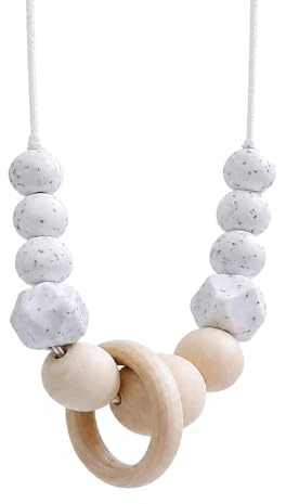 LITTLE Collier pour maman en bois et silicone | Bijou de maternité artisanal | Collier long pour femme | Accessoire de mode fait main en France