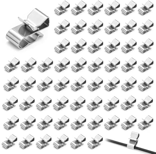 50 pcs Kabelklemmen Photovoltaik Solarmodul Kabelclips Befestigungsklammern | Kabelmanagement PV erdungsklemme Edelstahl Kabelhalter für Anhängerrahmen Drahtklemmen Module, PV-Verkabelung Bootskabel Büro