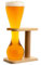 CKB Ltd® Quarter Yard Tall Ale Glass With Smart Birch Wood Stand Holder Kwak Biergläser Bierglas Mit Holzständer - Sie können dieses Hoch Sleek Glas bis zum Rand zu füllen - Vermeiden Sie schnell fließenden Bier Wie Sie kurz vor dem Ende produziertem In Stilvolle Borosilikat Glas- Kapazität 400ml