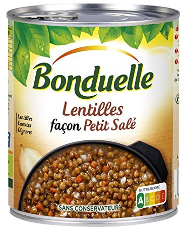 BONDUELLE - Lentilles Cuisinées Façon Petit Salé 400G - Lot De 4 - Offre Special