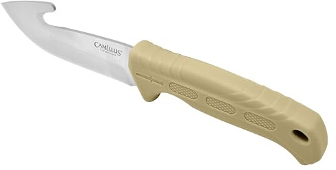 CAMILLUS Roto 9 Gut Hook Blade Durable Corrosion-Resistant 420 Stainless Steel Outdoor Hunting Fixed Blade Knife with Protective Sheath