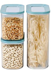 Mepal - Vorratsbehälter Modula 3-teiliges Set - Aufbewahrungsboxen mit Deckel - Küchenorganizer & Vorratsboxen - Stapelbar & Luftdicht - 1x 2000 ml & 2x 1000 ml - Nordic Green