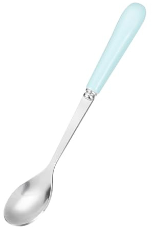 sourcing map Cucchiaino da caffè in acciaio inox con manico in ceramica, 14 cm, cucchiaini da dessert per torte, zucchero, caffè, blu