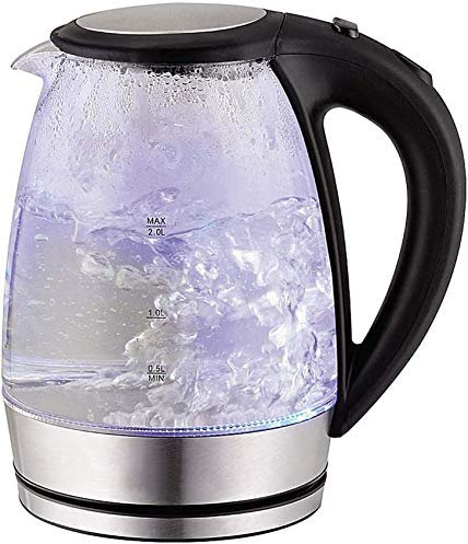 CGCSYZ Bouilloire à ébullition Rapide Bouilloire électrique en Verre de 1,8 L avec éclairage LED Bleu pour Salon d'étude de Bureau à Domicile