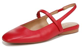 Naturalizer Womens Connie Mary Jane Slingback Ballet Flat Crantini Red Leather 10 M