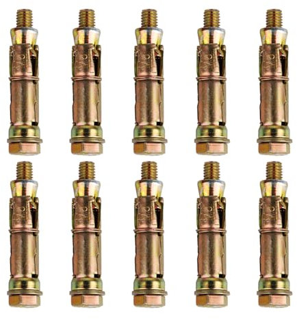 10 Pcs Heavy Duty Expansion Bolts, M8*60mm Anchor Bolts, Expansion Bolts Concrete Screws, Wall Anchors for Brick, for Masonry, Heavy Duty Wall Fixings Plugs