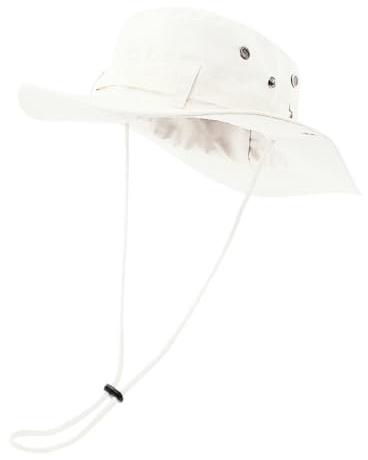 Coolwife Bucket Hats Boonie Hats Wide Brim Foldable Jungle Fishing Hiking Beach Sun Cap (A White)