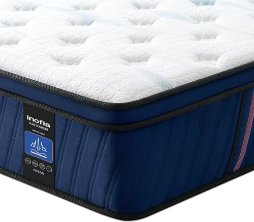 Inofia Matratze 90x200 cm Ocean-Taschenfederkernmatratze H2/H3, Hohe 30 cm mit 7-Zonen-Einzeltaschenfedern Memory Foam und 3D-Luftungstechnologie für erholsamen Schlaf, 100 Nächte Probeschlafen