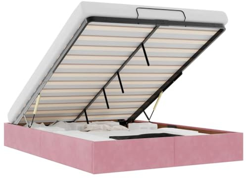 vidaXL Ottoman-Bett ohne Matratze Rosa 140x200 cm Samt