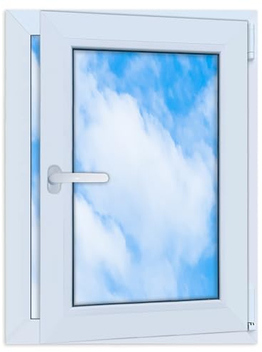 LORAC | Kunststofffenster weiß 600x800mm, 60x80cm, PCV, DIN Rechts, kippbar & ausstellbar, 2-fach Verglasung, energiesparend – Fenster mit CE-Zertifikat für Keller und Wohnung