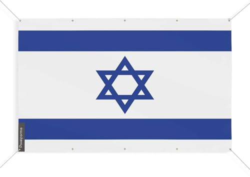Drapeau Israël 10 Oeillets en Plusieurs Tailles (S) 190 x 285 cm
