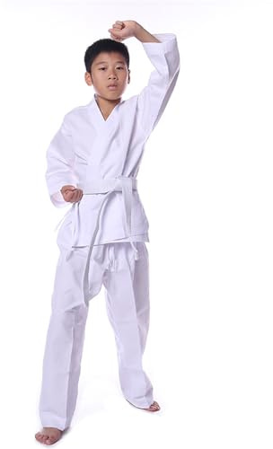 DOUDINGMAO Kids Karate Training Suit Light Weight Karate Set Karate Trousers Jackets Breathable Karate Uniform Taekwondo Suit