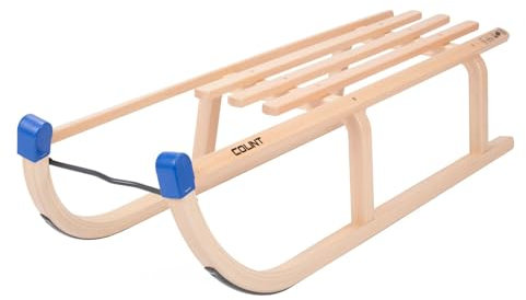 Schlitten Rodel Schlitten Holz DAVOS 90 cm Buchenholz Schnee