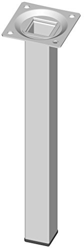 Element System 4 Stück Stahlrohrfüße eckig Tischbeine, Möbelfüße Inklusive Anschraubplatte, 4 Farben, 10 Abmessungen, 25 cm, weiß, 18133-00295
