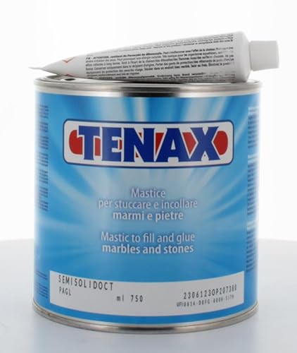 TENAX halvisolerande spackel av halm, 750 ml, halvfast pasta för limning, fogning av marmor, sten, ljusgul