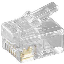Goobay 58626 Spina modulare RJ12 per cavo tondo; 6 poli - per la crimpatura di cavi tondi per telefono; versione non schermata