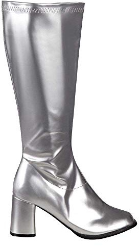 Boland - Stiefel Retro, Pink, langer Schaft, Synthetik, Blockabsatz 8 cm, Reißverschlusss, Spacy, Schlager, cooler Look, Karneval, Halloween, Fasching, Mottoparty