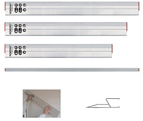 3er Set - DEWEPRO® kombinierte Trapez/HA- Kartätsche aus Aluminium - Abziehlatte mit Kombiprofil - Richtscheit - Alulatte - Längen: 100cm, 150cm und 200cm (1m, 1,5m und 2m)