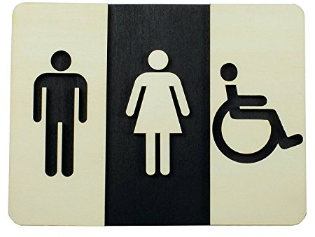 WC Schild Holz Toilettenschild Toilette Türschild Damen Herren Piktogramm (20x15cm) (20x15cm)