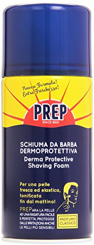 Prep, Schiuma da Barba Dermoprotettiva, per Barbe Difficili, Schiuma da Barba Pelli Sensibili, Adatta Anche per le Pelli più Irritabili, per una Pelle Tonica e Elastica, 12 Pezzi da 300 ml