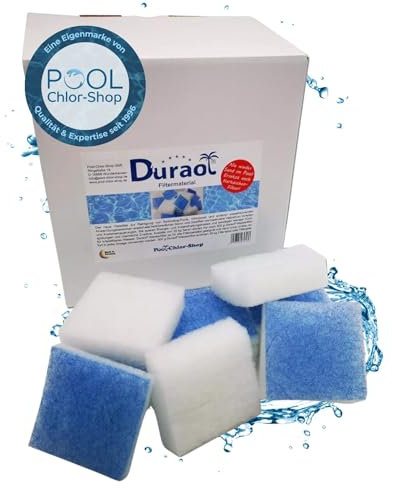 Duraol Filtermaterial Pool I Filterwatte für Sandfilteranlagen I Ersetzt 25 kg Filtersand I Filter Cubes Pool I Filteranlage Material für eine schnelle Reinigung I Hochwertiges Pool Pumpen Zubehör