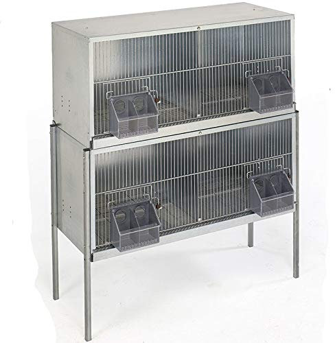 Suinga Vogelkäfig mit 4 Fächern 101 x 45 x 135 cm. Inklusive Tischbeine Futterspender mit aufklappbarer Trennwand zum Zusammenstecken der Abteilungen der Pflanze