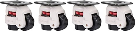 4 Stück Lenkrollen, Einziehbare Nivellierrolle Industriemaschine GD-60F Heavy Duty Nylon Rollen(2 1653lbs)