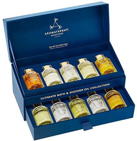 Aromatherapy Associates Ultimate Wellbeing Bath & Shower Oils Collection 10 X 9Ml - Infused with Essential Oils, The Purest, Ethically Viable, Natural, Raw Ingredients