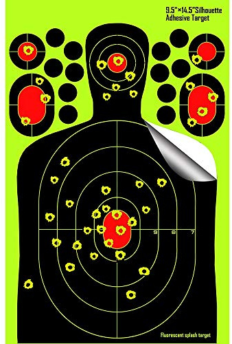 X-Targets Human Splatter Lot de 20 cibles de tir 24,1 x 36,8 cm Jaune clair Détection de tir à longue distance