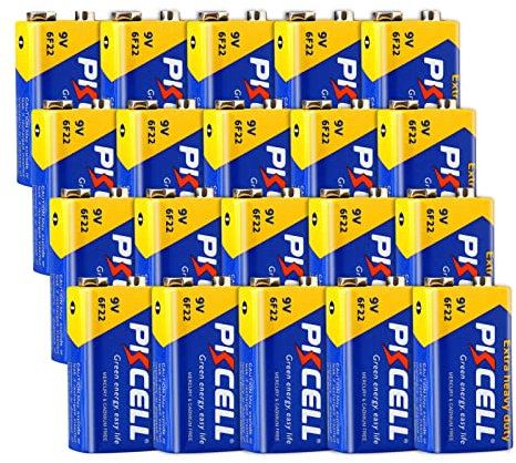 Batterie 9V 6F22 Blockbatterie Langlebig für Rauchmelder,Multimeter,16 Stück,PKCELL