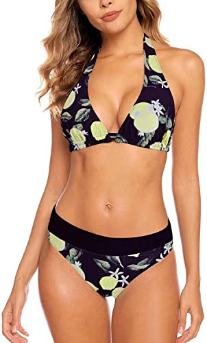 Aidotop Damen Bikini Set Triangel Badeanzug Strand Ties Zweiteiliger Bademode Bikinihose