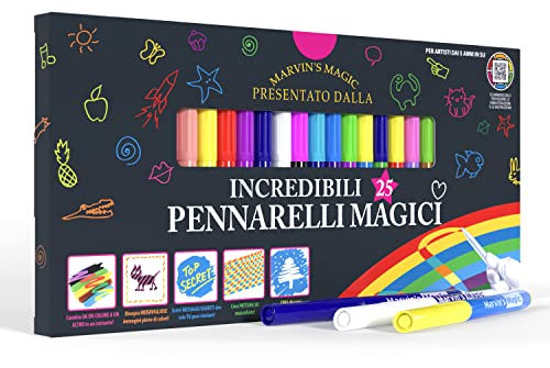 Marvin's Magic - 25 incredibili penne magiche - Ottimo come regalo - Set magico per bambini + penne per arti e mestieri
