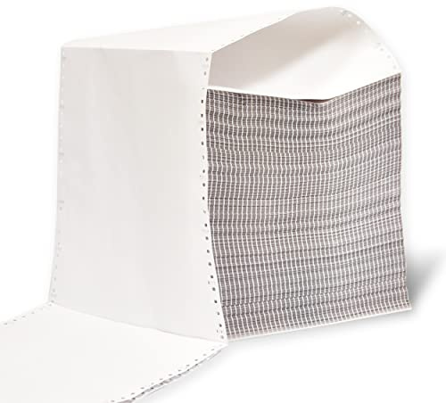 Kontinuerligt vitt papper, kontinuerligt dubbelblad, självkopierande papper med diskanter, sicksackvikta ark, mått 240 mm x 279 mm - Ofituria (1 500 ark)