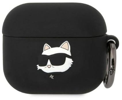 Karl Lagerfeld KLA3RUNCHK - Custodia per Airpods 3, in silicone, colore: Nero