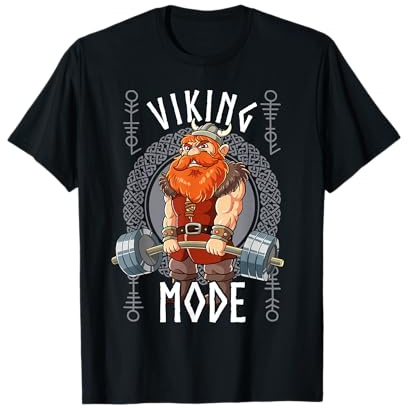 Kraftsport Geschenk Wikinger Ragnarök Bodybuilding Fitness Gym T-Shirt, Herren, Schwarz, Klein, Ärmellos, V-Ausschnitt, Klassische Passform, Polyester 100%, Cartoon, Viking Fitness T-Shirt