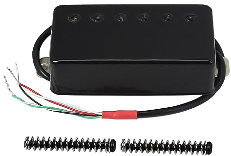 FLEOR Humbucker Doppelspulen-Tonabnehmer Hals-Tonabnehmer Keramikmagnet 7~8k Kompatibel mit E-Gitarren im LP-Stil zum Ersatz von Gitarrenteilen Schwarz