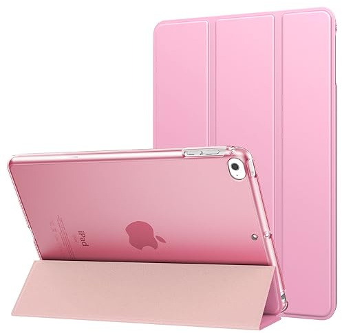 MoKo Smart hülle für iPad mini 5 2019/ Mini 4 2015 7,9 Zoll, Blumen Rosa | Ultradünne leichte Schutzhülle mit transluzenter Rückseite und Auto Schlaf/Wach Funktion für iPad Mini 5./4.