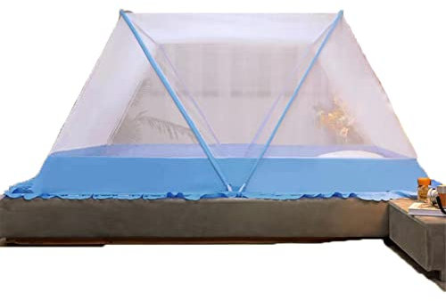 ISCBAFYX Faltbares Moskitonetz, 4 Eckbett-Himmelbett-Himmelbettzelte, Schlafzimmerdekorationszubehör, Dekor-Baldachin, einfach zu demontierendes Himmelzelt,A,80 * 190 * 80CM