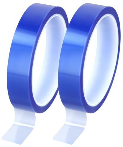 QWORK® 2 Rollos Cintas Térmicas de 20 mm x 33 m, Cintas de Alta Temperatura para Sublimación (Azul)